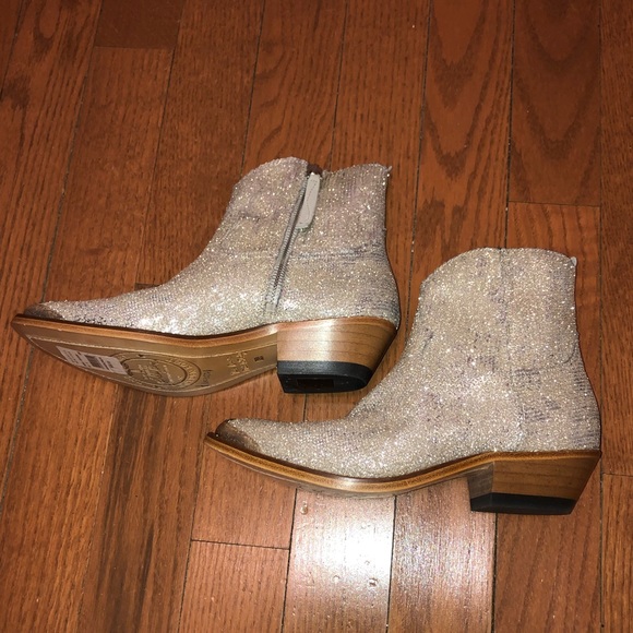 NEW Golden Goose Young Boots Silver Glitter Sequin - Picture 3 of 8